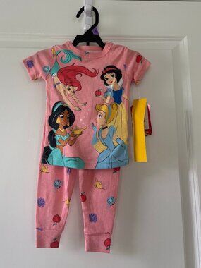 Disney Princess Character Toddler Snug Fit Two-Piece Sleep Set Size 12 Month